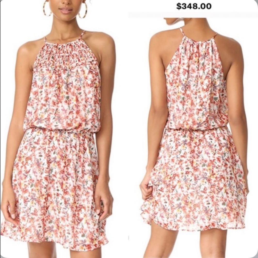 Joie Reinelde White Silk Floral Blouson Dress